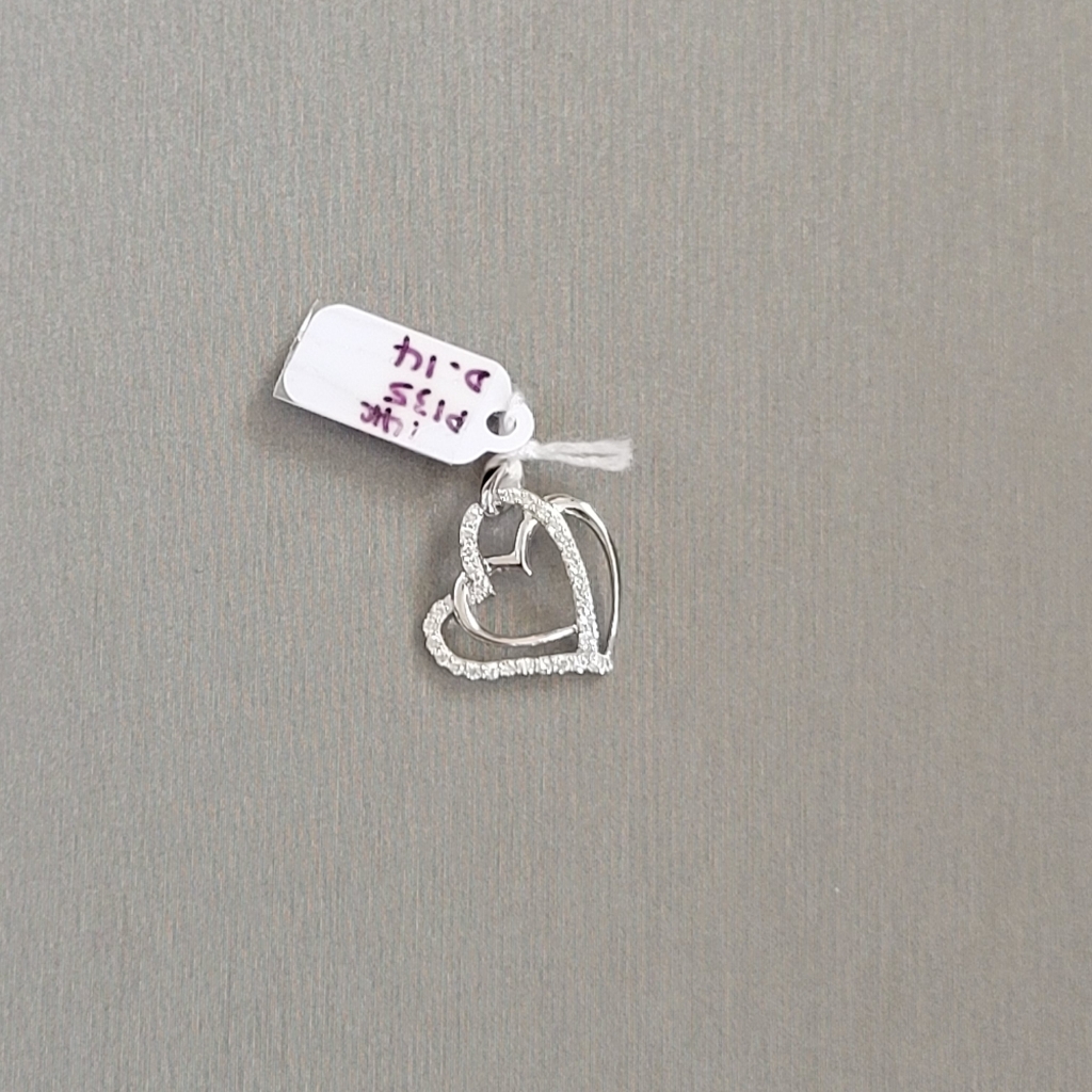 14k White Gold Diamonds Pendant